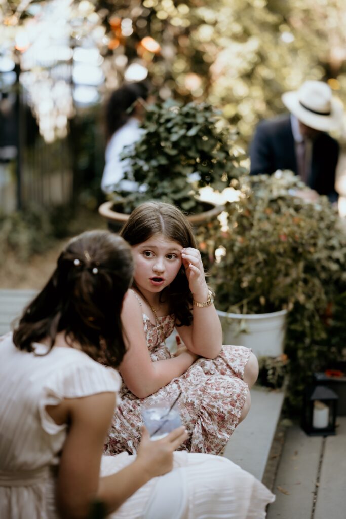 Intimate garden reception at McGill Rose Garden Charlotte NC photographed by Bekah Cabrejos Photography