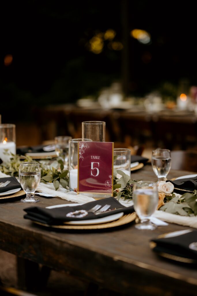 Intimate garden reception at McGill Rose Garden Charlotte NC photographed by Bekah Cabrejos Photography