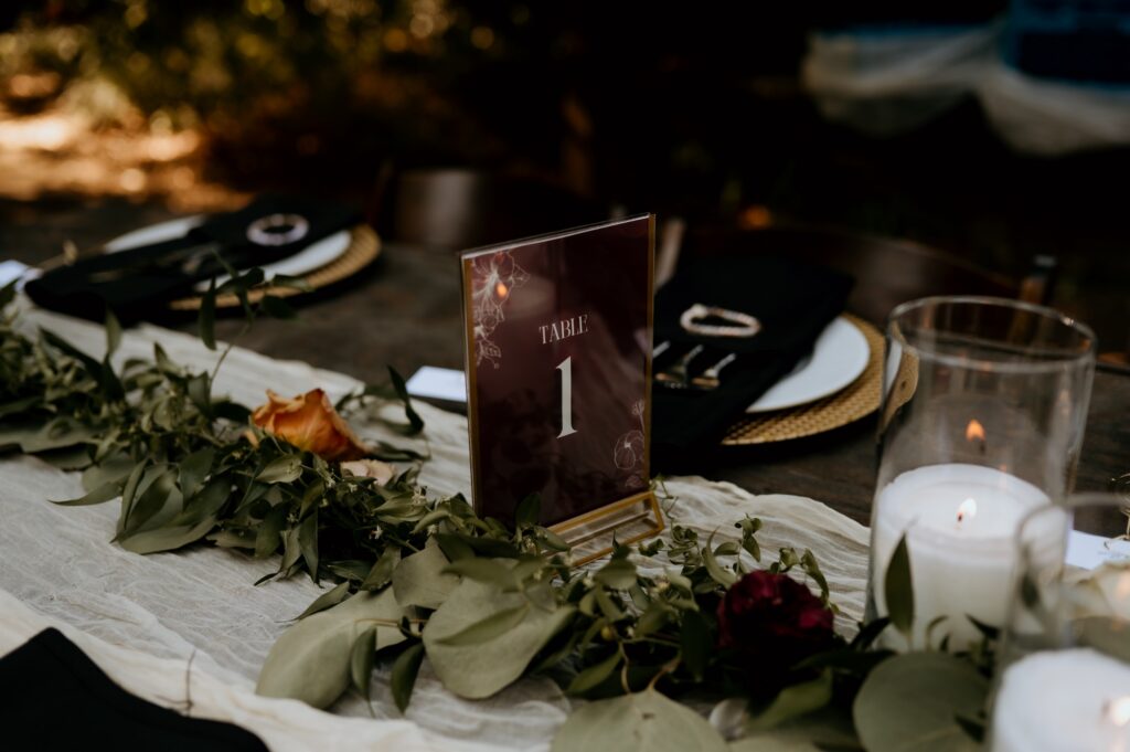 Intimate garden reception at McGill Rose Garden Charlotte NC photographed by Bekah Cabrejos Photography