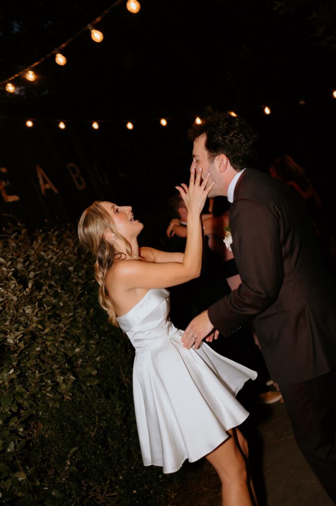 Intimate garden reception and hora at McGill Rose Garden Charlotte NC photographed by Bekah Cabrejos Photography