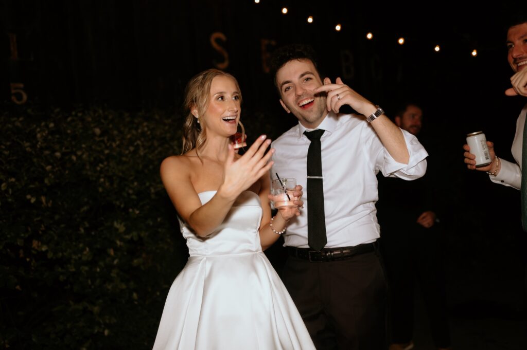 Intimate garden reception and hora at McGill Rose Garden Charlotte NC photographed by Bekah Cabrejos Photography